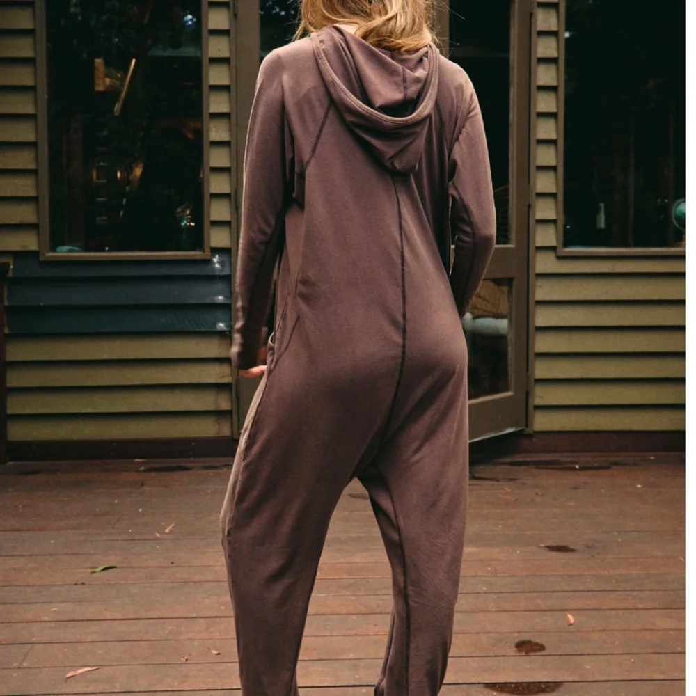 Free People Movement Long Sleeve Hot Shot Onesie in Dark Espresso sz Medium NWT - Picture 8 of 8
